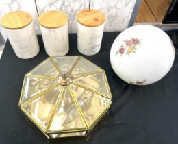 Selection of miscellaneous includes light shades, tea coffe and sugar pot etc