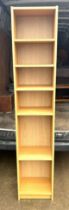 6 shelf oak bookcase measures approximately 80 inches by 11 inches