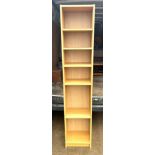 6 shelf oak bookcase measures approximately 80 inches by 11 inches