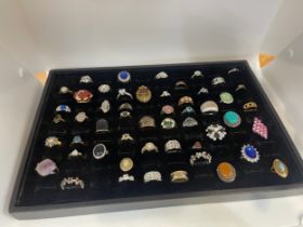 Selection of costume jewellery rings approx 53 in total