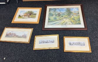 Selection of framed prints to include The Last load of Summer David Shepherd etc largest measures