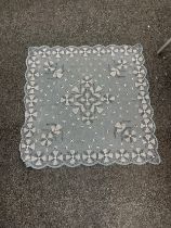 Beaded silk table cloth