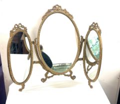 Gilt framed triple dressing table mirror