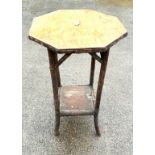 Small bamboo Octagonal plant stand measures approximately 28 inches tall 17 inches