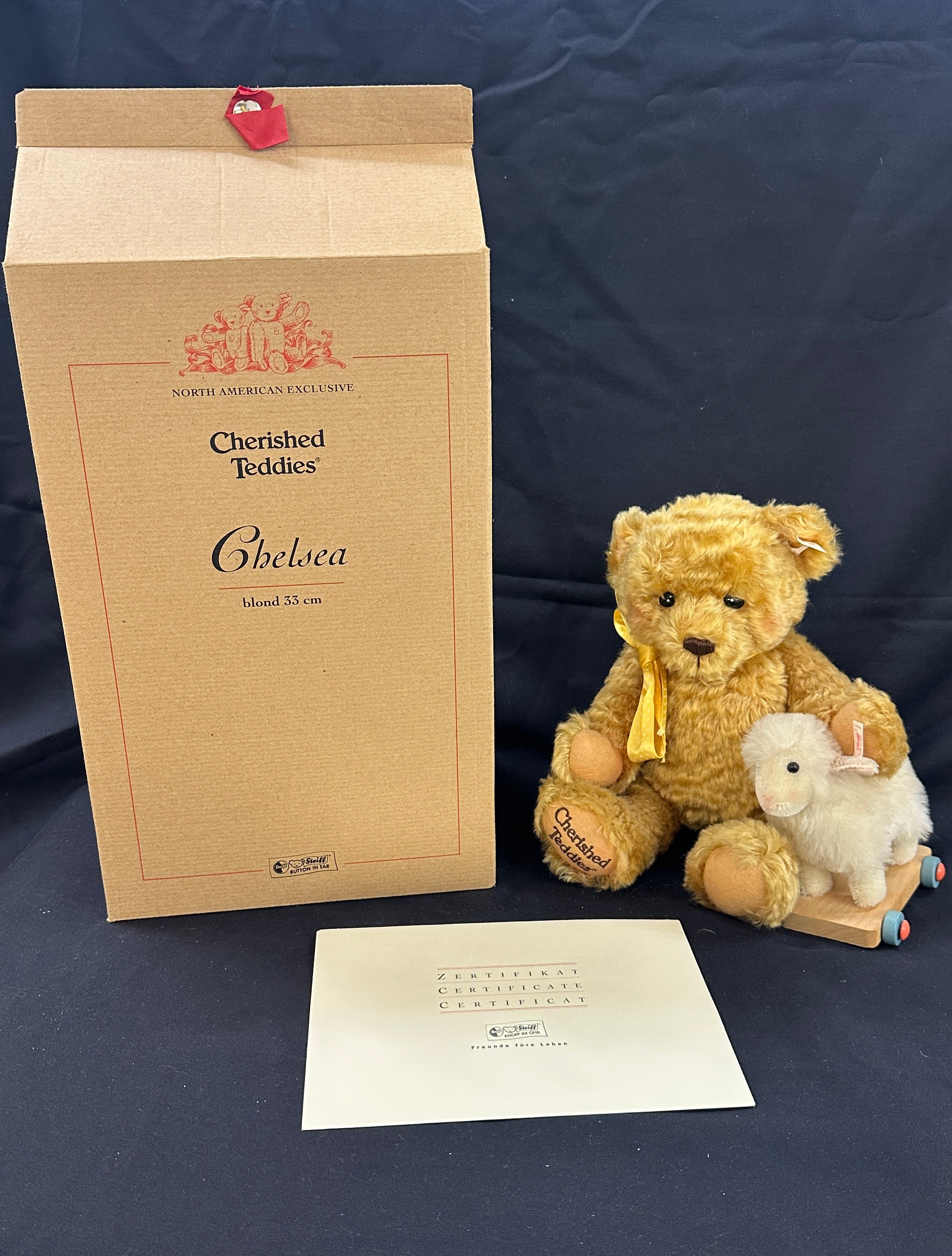 Boxed limited edition Steiff chelsea bear blond 33cm with COA
