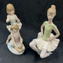 2 Lladro ballerina figures, both in good overall condition