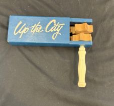 Vintage blue football rattle - Up the city