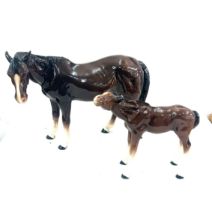 Large Melba pottery horse and 1 other 11 inches tall 15 inches wide