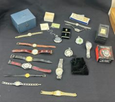 Large selection of vintage and later watches includes Accurist etc