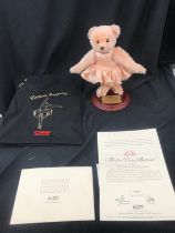 Steiff Vienna Ballerina on stand 661556 no 940 of 1500 musical bear with storage bag COA, working