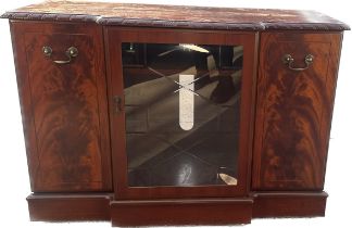 Mahogany three door side board measures approx 29 inches tall by 42 inches wide 18 deep