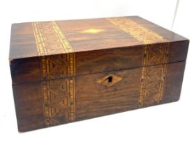 Victorian marquetry sewing box complete with fitted interior