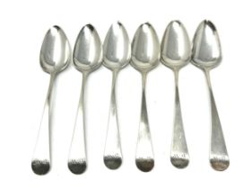 6 georgian silver tea spoons weight 75g