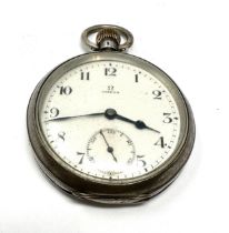 Antique silver open face Omega pocket watch the watch balance spins the watch keep winding