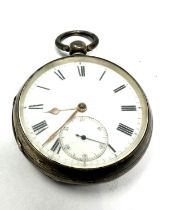 Antique silver open face Fusee pocket watch the watch is ticking