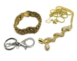 Butler & wilson keyring snake necklace & bracelet