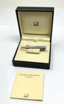 original boxed Dunhill hallmarked 750 18ct gold & stainless steel tie clip