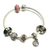 silver pandora bracelet & charms