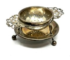 .925 sterling tea strainer w/ dish