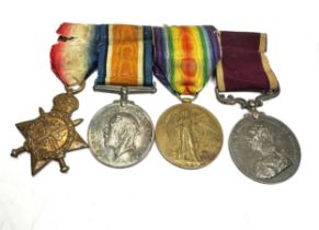 ww1 mons star medal trio & long service medal group to r-24674 sjt w.o cl.2 e.annetts a.s.c