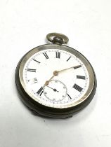 STERLING SILVER Gents Vintage Open Face Pocket Watch Key-wind Working