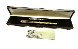 Boxed Vintage Montblanc Noblesse Gold Plated Fountain Pen 14K Gold Nib