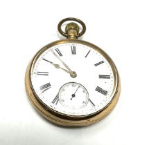 WALTHAM Rolled Gold Open Face Gents Pocket Watch Hand-wind Working