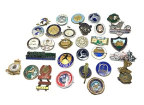 collection of 30 vintage enamel badges