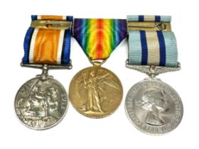 Royal observer corps medal & ww1 medal pair To b.z.7771 h.w westley ord r.n.v.r the 150observer corp