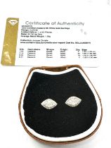 9ct white gold diamond earrings 0.50ct diamonds with coa