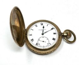 THOMAS RUSSELL Rolled Gold Full Hunter Gents Pocket Watch Hand-wind Working