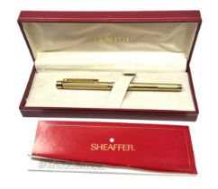 Boxed 14ct gold nib Sheaffer gold plated fountain pen