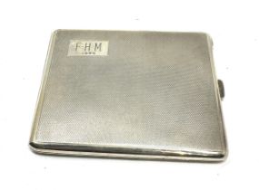 Engine turned silver cigarette case birmingham silver hallmarks weight 138g