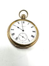 ELGIN Rolled Gold Open Face Gents Pocket Watch Hand-wind Working