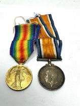 WW.1 Medal Pair & Original Ribbons Named. G - 18739 Pte. A.W. Day R.W. Kent. R *