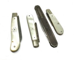 4 x .925 sterling fruit knives