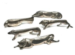 5 animal design marked gallia france christofle knife rests