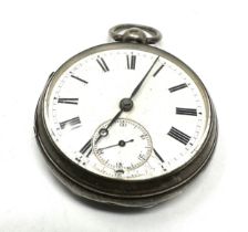 STERLING SILVER Gents Vintage Open Face Pocket Watch Key-wind Working