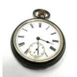 STERLING SILVER Gents Vintage Open Face Pocket Watch Hand-wind Working