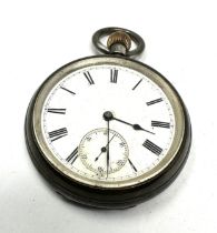 STERLING SILVER Gents Vintage Open Face Pocket Watch Hand-wind Working