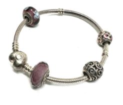 silver pandora bracelet & charms