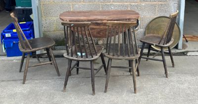 drop leaf table and four chairs