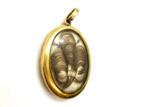 Antique 18ct gold unmarked mourning pendant