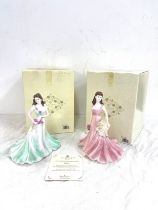 Two Coalport lady figures with box, includes ladies of fashion Jayne and the Collinwood collection