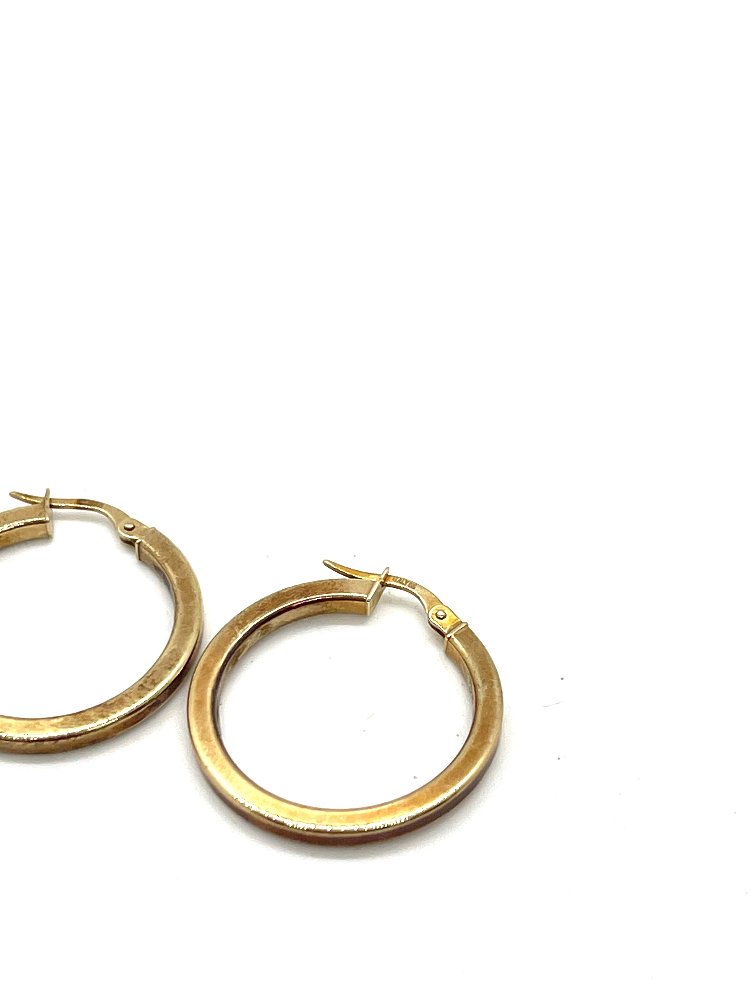 2 pairs of ladies 9ct gold hoop earrings, total overall weight 3.2g - Bild 4 aus 5