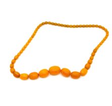 Art Deco yellow amber type beads, approximate weight 71g