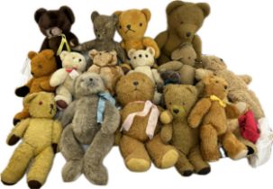 Selection of vintage and later teddies to include Pedigree and Chad Valley
