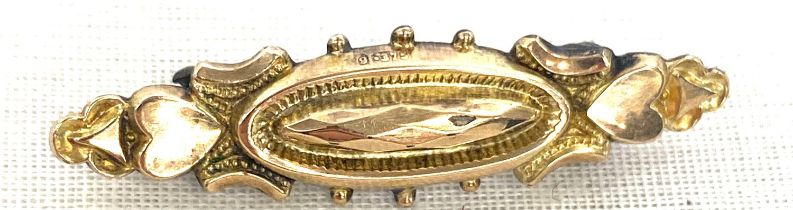 9ct Gold brooch weighs approx 1.6g