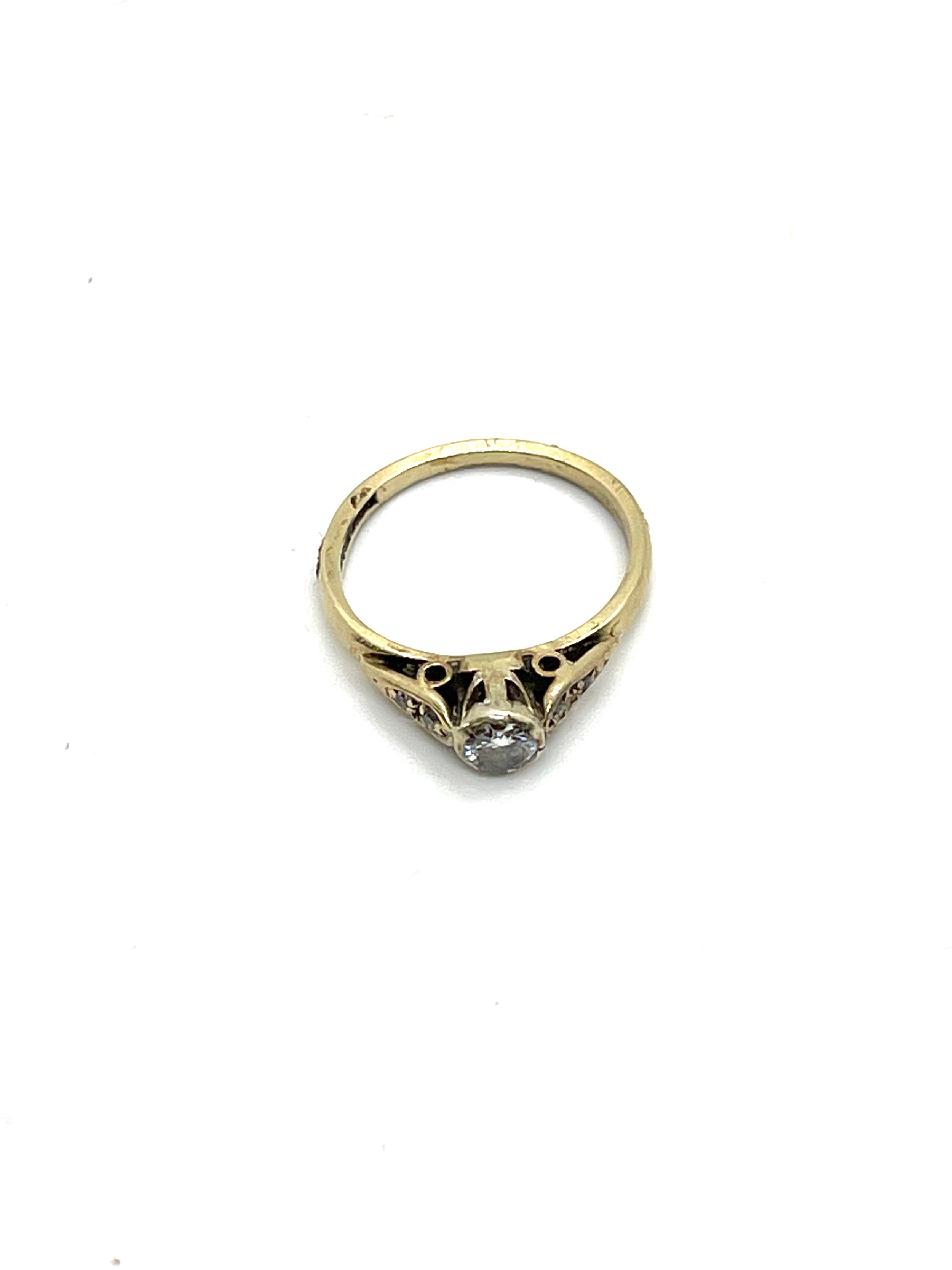 9ct gold ladies diamond set ring, approximate overall weight 1.7g, ring size I - Bild 2 aus 3