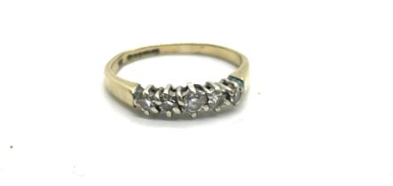 9ct gold 5 stone diamond set eternity, ring size J, overall weight 1.5g